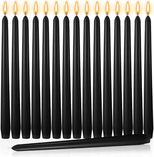 Vista 11 de MTLEE 16 velas cónicas de 10 pulgadas de largo a granel, sin humo, sin perfume, cera de parafina con mecha de algodón para el día de San Valentín