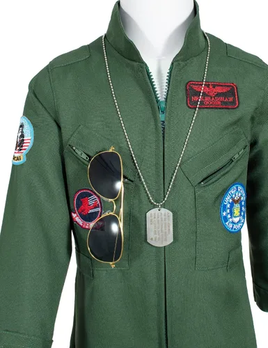 Vista 6 de Bosvin - Disfraz de piloto de combate para niños, traje de vuelo