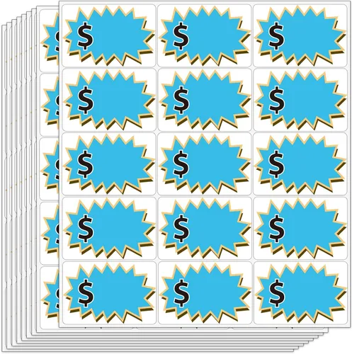 Vista 10 de 300 calcomanías de venta de garaje, (2 x 3 pulgadas), adhesivos extraíbles para patio, etiquetas de precio de venta con espacio para escribir Multi