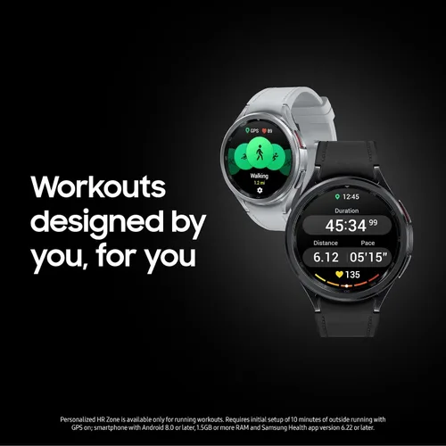 Vista 5 de Samsung Galaxy Watch 6 Classic 43mm - Reloj inteligente Bluetooth, bisel giratorio, rastreador de fitness, zonas de frecuencia cardíaca