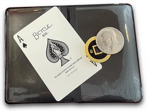 Vista 8 de Ted's Sterling Magic Juego de cartas letales y trucos de monedas, asombroso, trabajo propio, magia hecha de precisión con una moneda de medio dólar