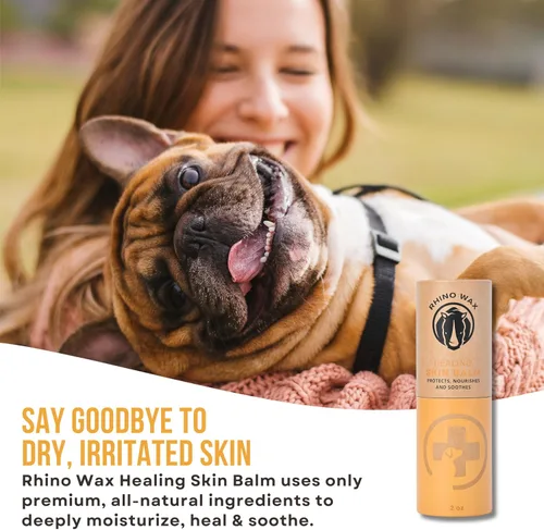 Vista 2 de Rhino Wax - Bálsamo curativo para la piel para perros (2 onzas) - Alivio de la picazón y el rasguño del perro - Crema hidratante y picor - Calmante
