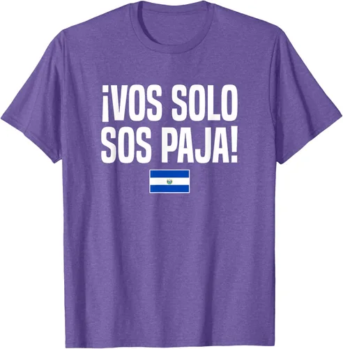 Vista 11 de Camiseta Vos Solo Sos Paja Salvadoran Slang Bandera de El Salvador, Negro