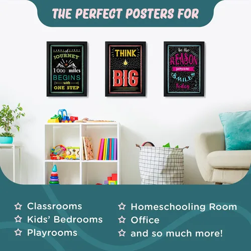 Vista 2 de L&O Goods - Paquete de 10 pósteres motivacionales de 11 x 17 pulgadas, afirmaciones positivas para aula, oficina u hogar, impresiones inspiradoras