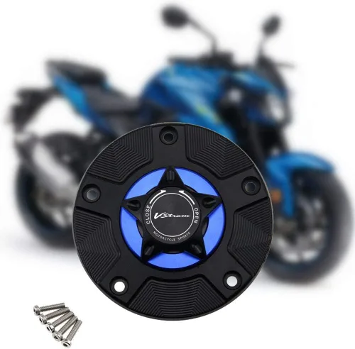Vista 2 de TEMKIN W Gas Fuel Tank Cap for Suzuki DL 650 V-Strom 2012-2016 Motorcycle CNC Quick Release Cover Y (Color : Black)