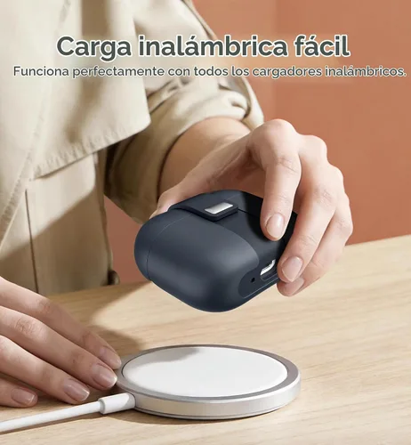 Vista 5 de SURITCH Funda para AirPods Pro 2/Pro, bloqueo magnético, compatible con Airpods Pro de 2ª y 1ª generación, funda protectora resistente con elegante
