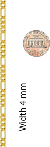 Vista 5 de LIFETIME JEWELRY Collares de cadena plana Figaro para hombres y mujeres, chapado en oro real de 24 quilates (0.157 in, 0.217 in y 0.276 in)