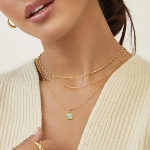 Vista 4 de KissYan Collar de cristal curativo, chapado en oro de 14 quilates, collar con colgante de piedra de energía natural, cuarzo reiki, amatista