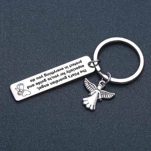 Vista 6 de RSZOTW Llavero piloto piloto de aviación, joyería para marido de viaje seguro para hermana, regalo de BFF joyería