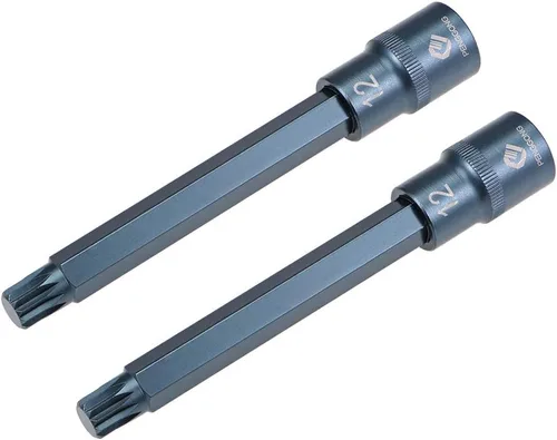 Vista 5 de uxcell 1/2" Drive x M10 (0.394 in) Triple Square Spline Bit Socket, S2 Brocas de acero, enchufes CR-V de 2" de longitud (solo para uso manual), 2