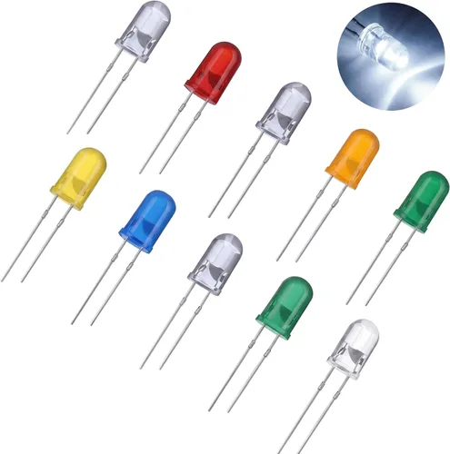 Vista 8 de EBOOT Kit surtido de 100 bombillas LED transparentes, diodos de emisión de luz, 0.2 pulgadas (5 colores)