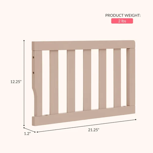 Vista 2 de Dream On Me baranda convertible para cuna de bebé con protección para niños, Mantequilla de Almendra