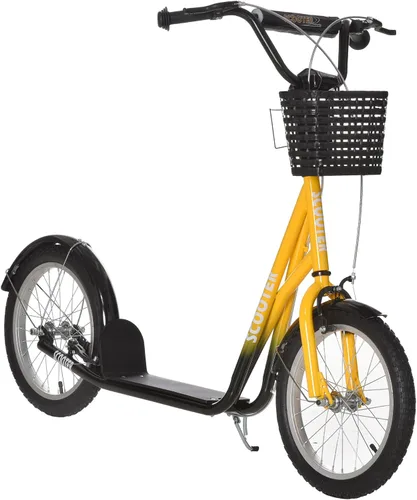 Vista 10 de Aosom Youth Scooter Kick Scooter 16" Inflatable Rubber Tires Basket Azul