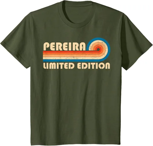Vista 12 de PEREIRA - Camiseta vintage con apellido retro de los años 80 y 90, Negro