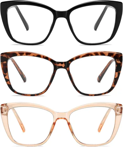 Vista 3 de Gafas de lectura de gran tamaño para mujer, ojo de gato, luz azul, lector de computadora, elegante, irrompible, moda grande, PT2001A