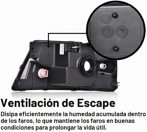 Vista 8 de G-PLUS - Par de faros delanteros led para circulación diurna, lente transparente, carcasa negra, reflector ámbar