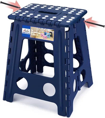Vista 52 de ACKO Taburete plegable de 13 pulgadas, soporta 300 libras para adultos y Bicolor Verde