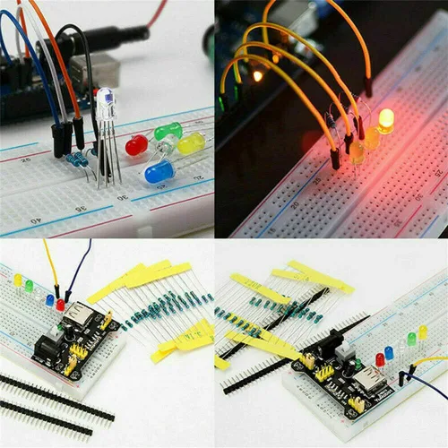 Vista 5 de Surtido de kit de componentes electrónicos DIY, resistencias 1818PCS, LED, triodo, condensadores, diodos, PCB, potenciómetro, resistencia variable
