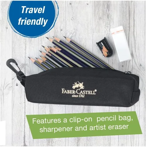 Vista 2 de Faber-Castell Creative Studio Art On-The-Go - Juego de bocetos de grafito - 15 lápices de dibujo y accesorios