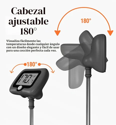 Vista 9 de Termómetro digital de dulces con clip para olla, sonda de acero inoxidable de 10 pulgadas de largo, termómetro de cocina de lectura instantánea