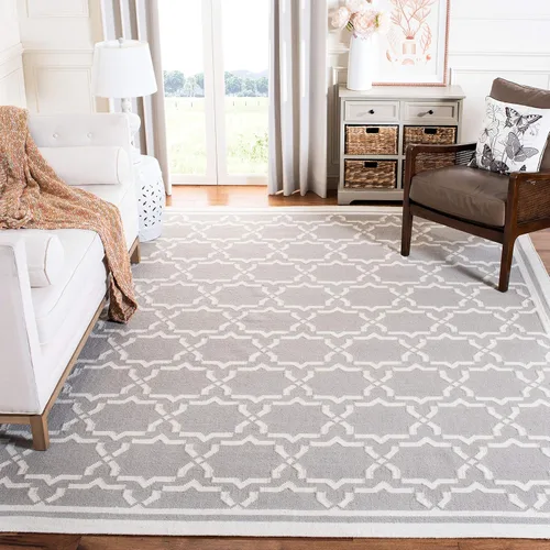 Vista 12 de SAFAVIEH Dhurries Collection DHU545A - Alfombra decorativa de lana de alta calidad hecha a mano de 2 x 3 pies, color chocolate y marfil