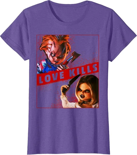 Vista 6 de Child's Play Chucky and Tiffany Love Kills T-Shirt Asphalt Grey