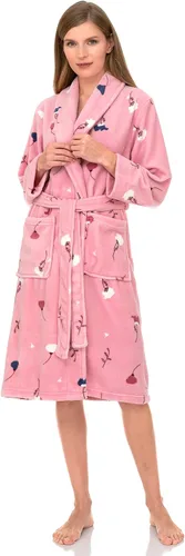 Vista 3 de TowelSelections Bata de baño de felpa para mujer, cuello de chal de forro polar