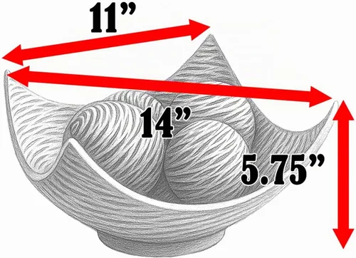 Vista 3 de Juego de 5 cuencos decorativos grandes con elegantes orbes/bolas, centro de mesa elegante para mesa de comedor/cocina, sala de estar o decoración