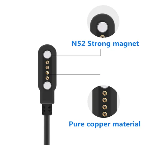 Vista 3 de Compatible con el cargador de reloj inteligente K52, Lamshaw 39.4 in, cable de carga USB magnético de repuesto, cable de carga compatible con LIGE