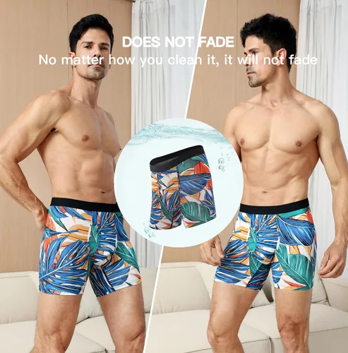 Vista 4 de HAVVIS Calzoncillos tipo bóxer de viscosa de bambú para hombre, ropa interior suave y cómoda para hombre, paquete múltiple