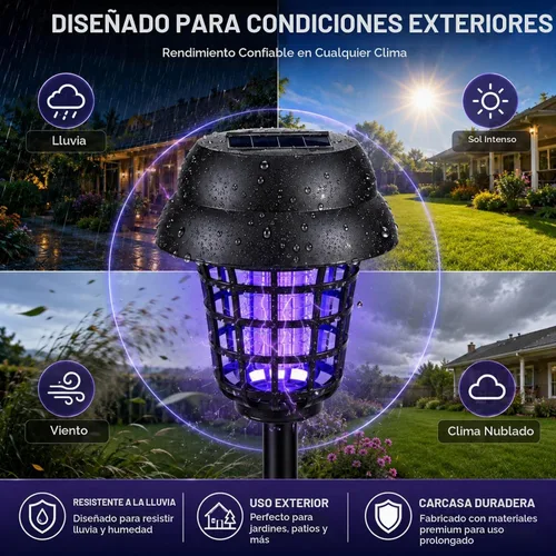 Vista 6 de Paquete de 4 exterminadores de insectos solares para exteriores