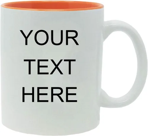 Vista 5 de Taza de café personalizada de cerámica blanca de 11 onzas, personalizable, color negro