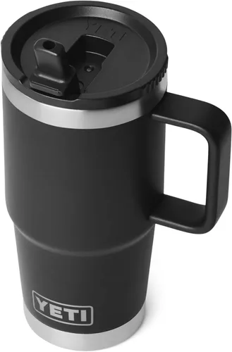 Vista 7 de YETI Rambler - Taza de viaje de 20 onzas con tapa abatible con popote, acero inoxidable, aislada al vacío, a prueba de fugas, apta para portavasos