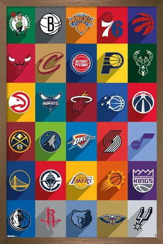 Vista 12 de NBA League - Póster de pared con logotipos 25, 34 pulgadas de largo x 22.4 pulgadas de ancho, versión premium sin marco