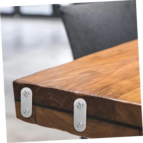 Vista 3 de OSALADI Soporte de estante cromado 22 unids acero inoxidable placa de ángulo recto soportes de metal para madera plana