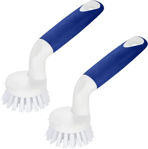 Vista 9 de CELOX Juego de cepillos de cocina con mango ergonómico, cepillos de limpieza profunda, incluye cepillo para platos (azul)