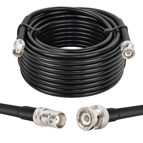 Vista 8 de MOOKEERF Cable coaxial BNC macho a BNC hembra de 50 ohmios RG8X coaxial de pérdida ultra baja para antena, radio RF, módem, osciloscopio, espectro