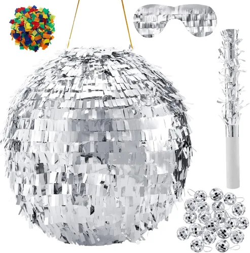 Vista 8 de Lewtemi Decoraciones de Fiesta de Piñata con Palo, Venda para los Ojos y Confeti para Decoraciones de Fiesta, Centro de Mesa, Accesorio para Fotos