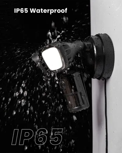 Vista 9 de Cámara de seguridad ieGeek con reflector al aire libre, cámaras de seguridad inteligentes para el hogar 2K cableadas, cámara de luz de inundación