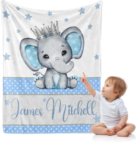 Vista 19 de J&SBGFT Manta de Bebé Personalizada para Niños - Manta con Nombre Personalizado para Niños Pequeños, Niños - Manta Decorativa de Guardería Cochecito