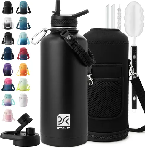Vista 26 de DYSANKY Botella de agua aislada de 32 onzas, metal al vacío de acero inoxidable grueso, jarra de agua deportiva portátil para gimnasio y senderismo