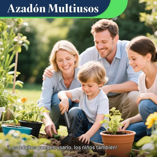 Vista 3 de Herramienta multiusos de azada de jardín, resistente ajustable (16 a 30 pulgadas) con mango ergonómico, acero recubierto antioxidante
