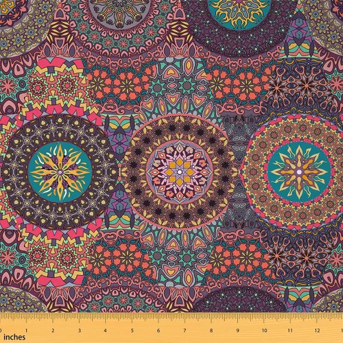 Vista 35 de Castle Fairy - Tela decorativa con flores Mandala de Castle Fairy por The Yard, diseño rústico de diente de león floral naturaleza planta