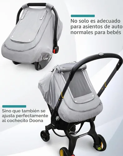 Vista 6 de Funda de asiento de automóvil para bebé para verano/primavera, funda de asiento de automóvil 100% algodón orgánico para bebés, cubierta de asiento