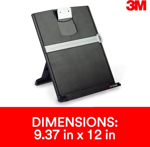 Vista 2 de 3M Soporte para Documentos de Escritorio Portacopia, Clip Ajustable Sostiene Documentos en Formato Vertical y Horizontal para Fácil Visualización