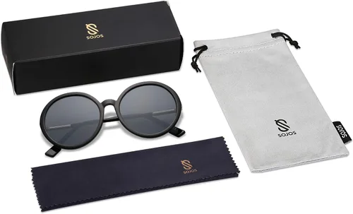 Vista 6 de SOJOS Gafas de sol redondas vintage para mujer estilo clásico retro SJ2121