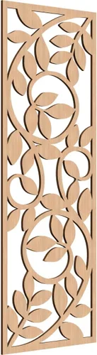 Vista 174 de 9 3/8"W x 24 3/8"H x 1/4"T Utica Decorativo Fretwork Madera Paneles de Pared, Abedul