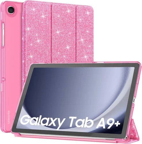 Vista 48 de MoKo Funda para Galaxy Tab A9+/A9 Plus de 11 pulgadas 2023, Funda Protectora Inteligente Delgada con Soporte y Carcasa Trasera Translúcida de PC