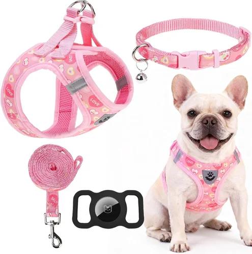 Vista 23 de Arnés para cachorros de otoño de Acción de Gracias - Collar y correa para perro - Arnés de chaleco para perros pequeños de malla suave acolchada