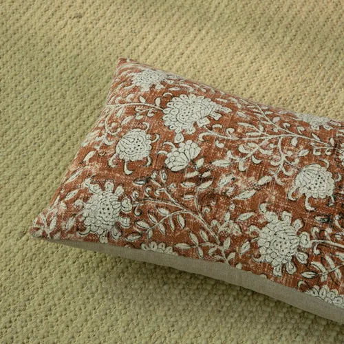 Vista 4 de Fundas de Almohadas Decorativas de Algodón Indio Vintage con Estampado a Mano, Juego de 2, Funda de Cojín, Funda de Almohada para Sofá Sofá-Cama